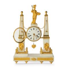 A late Louis XVI marble and ormolu portico clock - 3450483