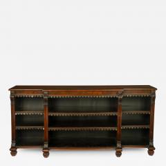 A late Regency rosewood breakfront open bookcase attributed to Gillows - 3060458