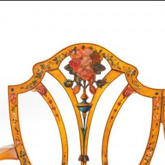 A late Victorian Sheraton revival painted satinwood two seater settee - 1189499