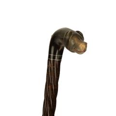 A late Victorian cane with a smiling dog s head top - 3716709