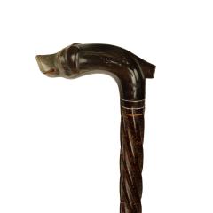 A late Victorian cane with a smiling dog s head top - 3716710