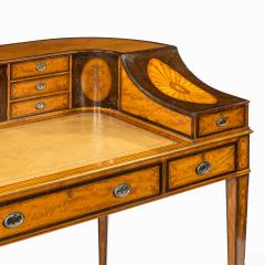 A late Victorian freestanding satinwood Carlton House desk - 2420010