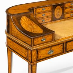 A late Victorian freestanding satinwood Carlton House desk - 2420011