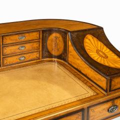 A late Victorian freestanding satinwood Carlton House desk - 2420014