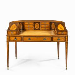 A late Victorian freestanding satinwood Carlton House desk - 2420015