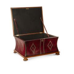 A late Victorian mahogany leathered box stool or Ottoman - 3596412