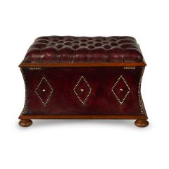 A late Victorian mahogany leathered box stool or Ottoman - 3596414