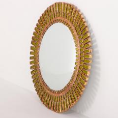 A lime glass resin convex mirror in the manner of Line Vautrin Contemporary  - 3724962