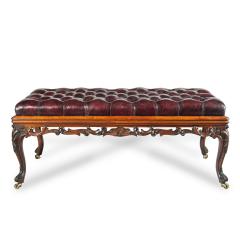 A long early Victorian rosewood stool - 3910919