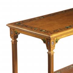 A mid Victorian free standing painted satinwood two tier table - 3036684