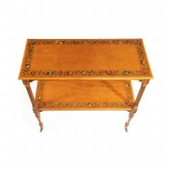 A mid Victorian free standing painted satinwood two tier table - 3036687