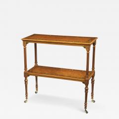 A mid Victorian free standing painted satinwood two tier table - 3038416