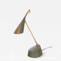 A mid century modern futuristic green metal Laurel desk lamp circa 1950  - 3060256