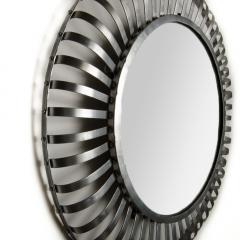 A mid century modern round industrial style mirror silver coated circa 1960 - 2128880