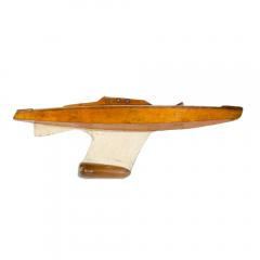 A model ship sailboat with a white and brown body with brass Keel early 20th C - 2748575
