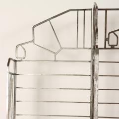 A nickel over iron Art Deco bakers rack with glass shelves French C 1930  - 2602490