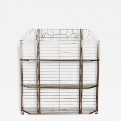 A nickel over iron Art Deco bakers rack with glass shelves French C 1930  - 2604755