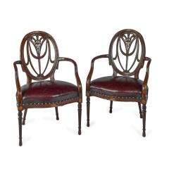 A pair mahogany Hepplewhite style arm chairs - 3444594