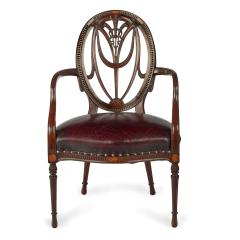 A pair mahogany Hepplewhite style arm chairs - 3444595