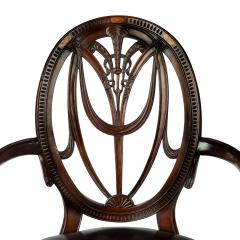 A pair mahogany Hepplewhite style arm chairs - 3444600