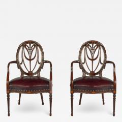 A pair mahogany Hepplewhite style arm chairs - 3444620