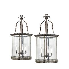 A pair of 20th century brass hanging lanterns in the style of Lutyens - 1484315