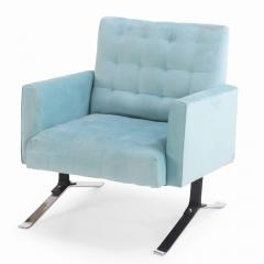 A pair of American chromed iron lounge chairs C 1970  - 4119175