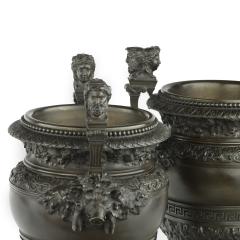 A pair of Belgian bronze urns by Luppens Brussels - 3393290