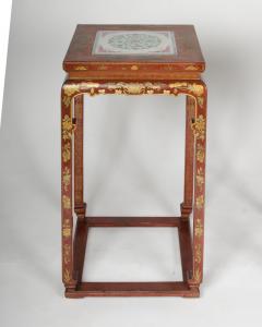 A pair of Chinese hardwood tall side tables circa 1900 - 2169825