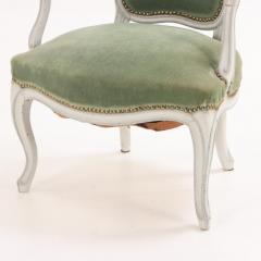 A pair of French Louis XV painted open armchairs 18th C  - 4137496