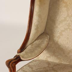 A pair of French Louis XV style carved Bergeres A oreilles C 1900  - 2691056