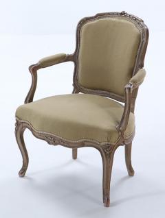 A pair of French Louis XV style painted open armchairs circa 1900  - 3409255