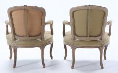 A pair of French Louis XV style painted open armchairs circa 1900  - 3409257