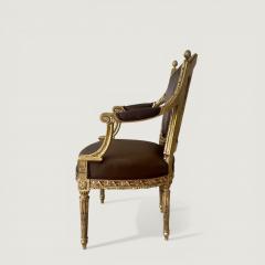 A pair of French Louis XVI Carved Giltwood fauteuils late 18th century Stamped - 4561700