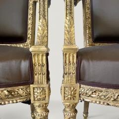 A pair of French Louis XVI Carved Giltwood fauteuils late 18th century Stamped - 4561709