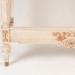 A pair of French Louis XVI painted twin beds with partial gilt c 1940  - 2843620