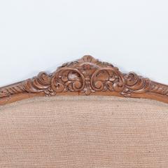 A pair of French Louis XVI style twin beds headboards in burlap Circa 1950 - 2969566