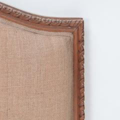 A pair of French Louis XVI style twin beds headboards in burlap Circa 1950 - 2969569
