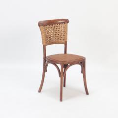 A pair of French Vintage oak side chairs with rattan backs and seats - 2834015