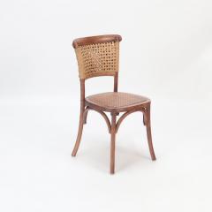 A pair of French Vintage oak side chairs with rattan backs and seats - 2834021