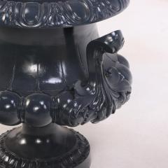A pair of French cast iron garden urns C 1880  - 4232361