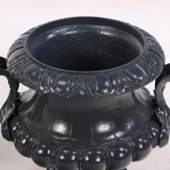 A pair of French cast iron garden urns C 1880  - 4232363