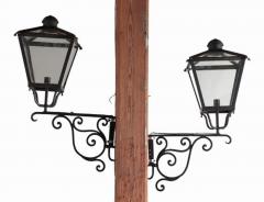 A pair of French iron and bronze lanterns C 1940  - 3745348