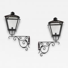 A pair of French iron and bronze lanterns C 1940  - 3746097