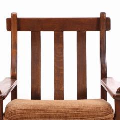 A pair of French or Belgian Brutalist style oak armchairs C 1950  - 4249489