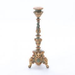 A pair of French painted and giltwood altar candlesticks C 1820  - 3782841