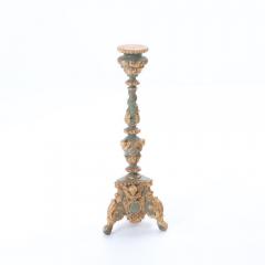 A pair of French painted and giltwood altar candlesticks C 1820  - 3782842