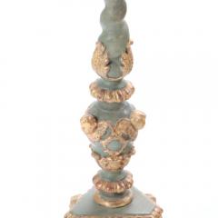 A pair of French painted and giltwood altar candlesticks C 1820  - 3782847