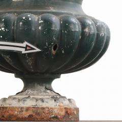 A pair of French table top cast iron planter urns C 1910  - 4224067