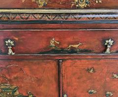 A pair of George III style scarlet chinoiserie decorated display cabinets - 2810848